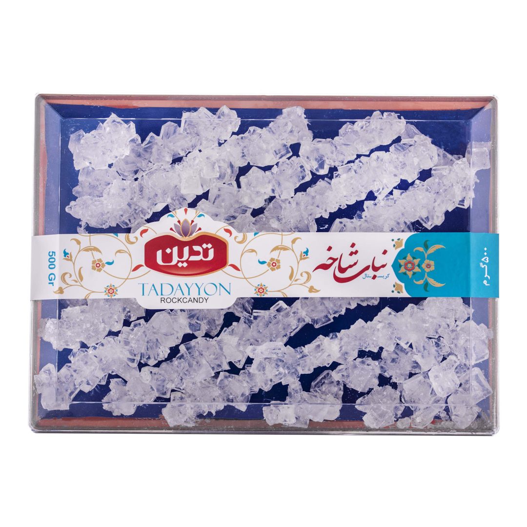 نبات شاخه کریستال برند «تدیّن»، با مواد اولیه باکیفیت و طعم کمنظیر، در بستهبندیهای 500 گرمی بهداشتی، تولید و ارائه میشود.